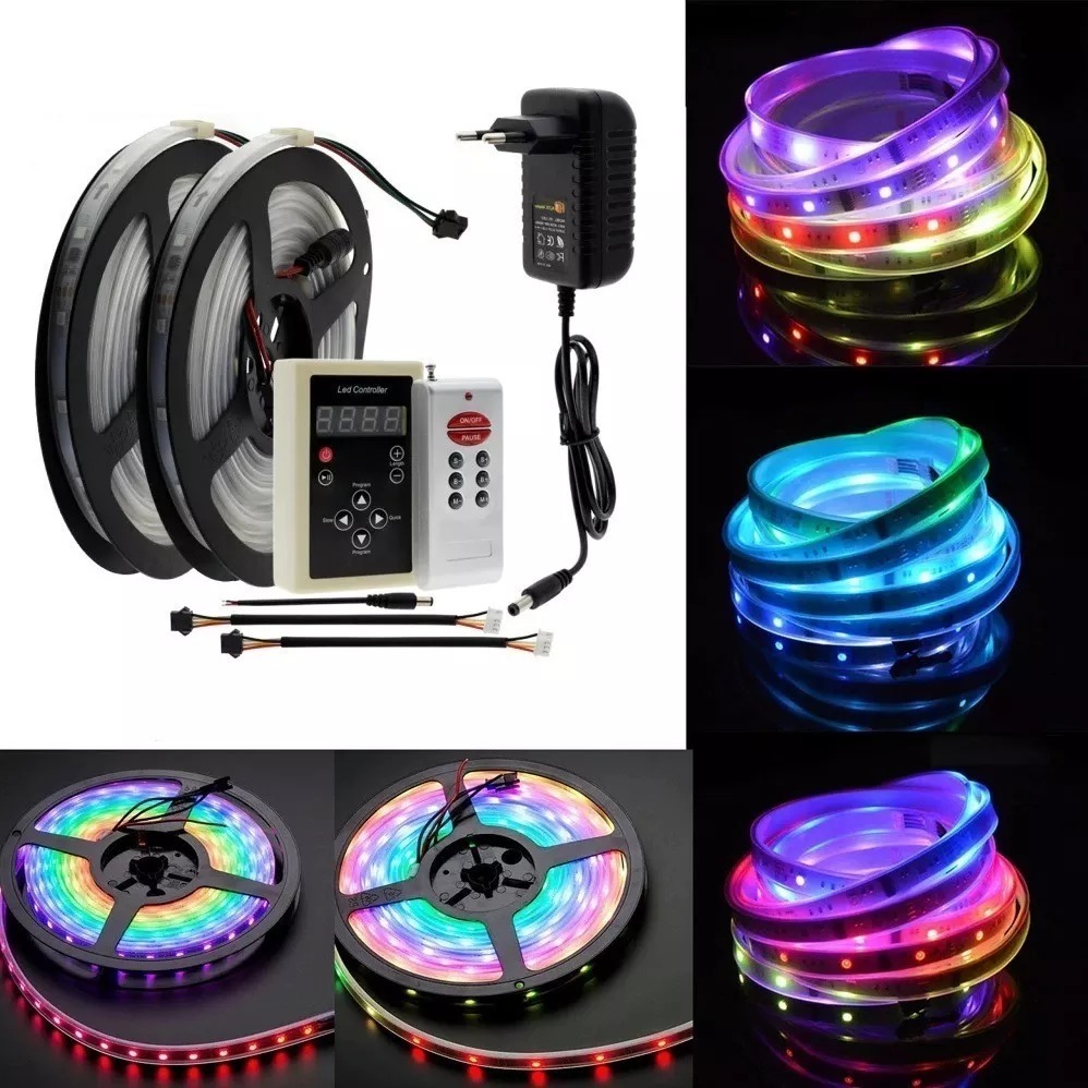 Fita Led RGB 5 Mts com Controle A Prova D'água Decoração de Quartos Janelas Corredores Sofisticação e Luxo