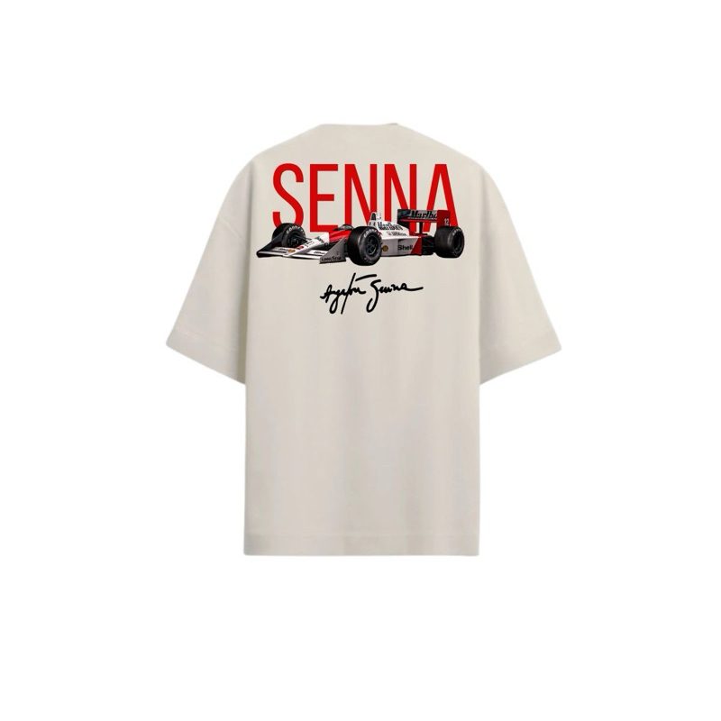 Camiseta Ayrton Senna McLaren MP4/4 Legend F1 - Oversized Malha Suedine Premium