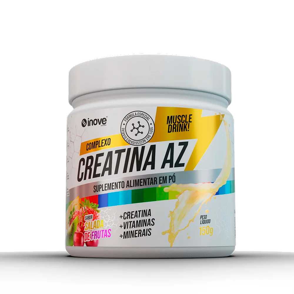 Inove Nutrition Complexo Creatina AZ Muscle Drink Pote 150g Sabor Salada de Frutas