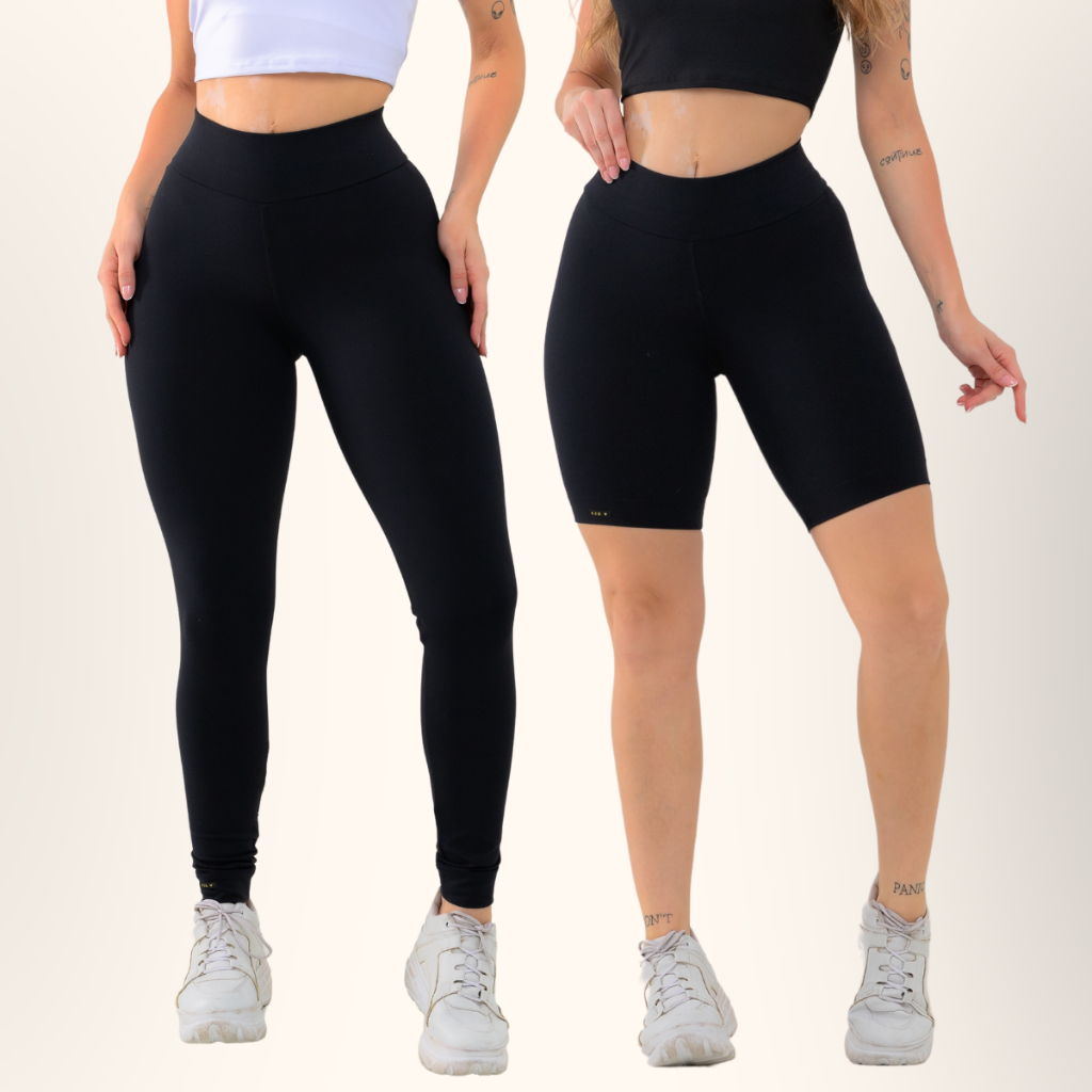 Kit Calça Legging E Bermuda K2b Cós Alto Qualidade Premium