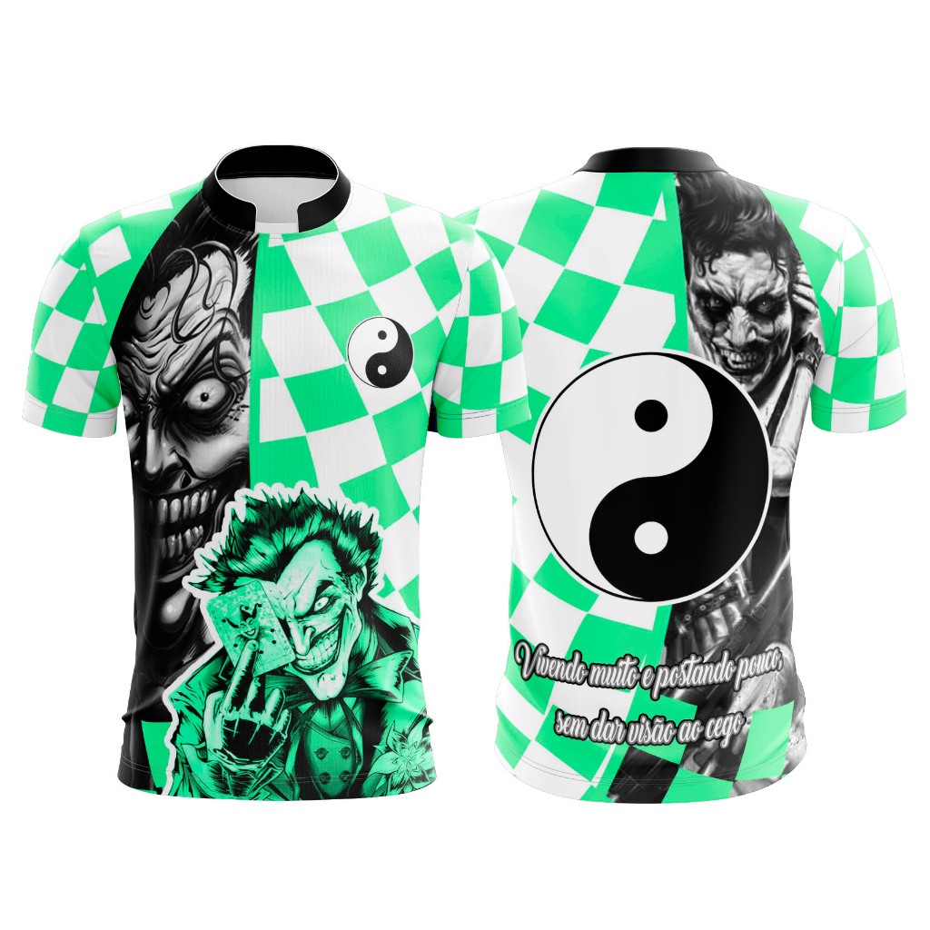 camiseta de quebrada palhaço do mal terror verde quadriculado ref146