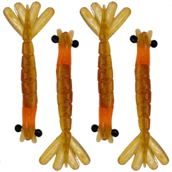Camarão Artificial Pesca 12cm kit com 4 unidades Isca Artificial Camarão Artificial
