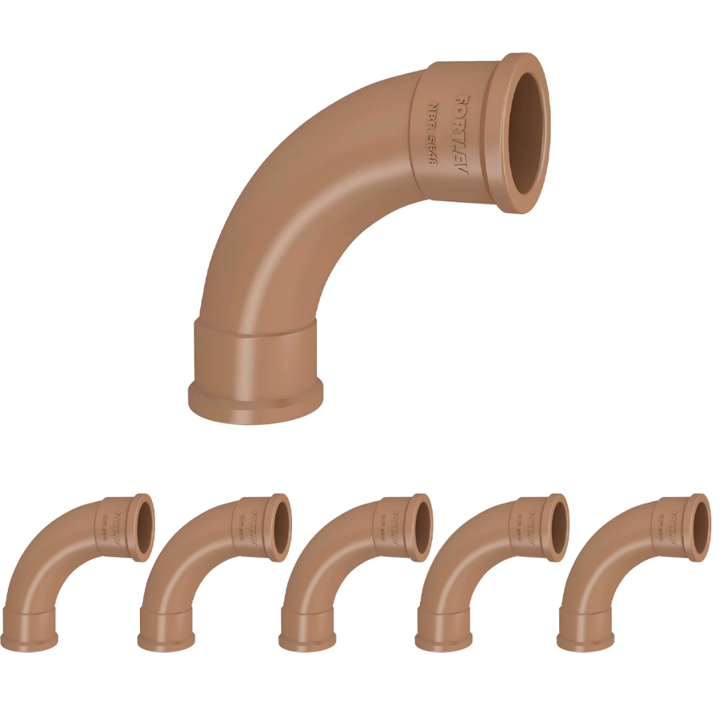Pacote 20 unid Curva PVC 90° Soldável 20mm Fortlev