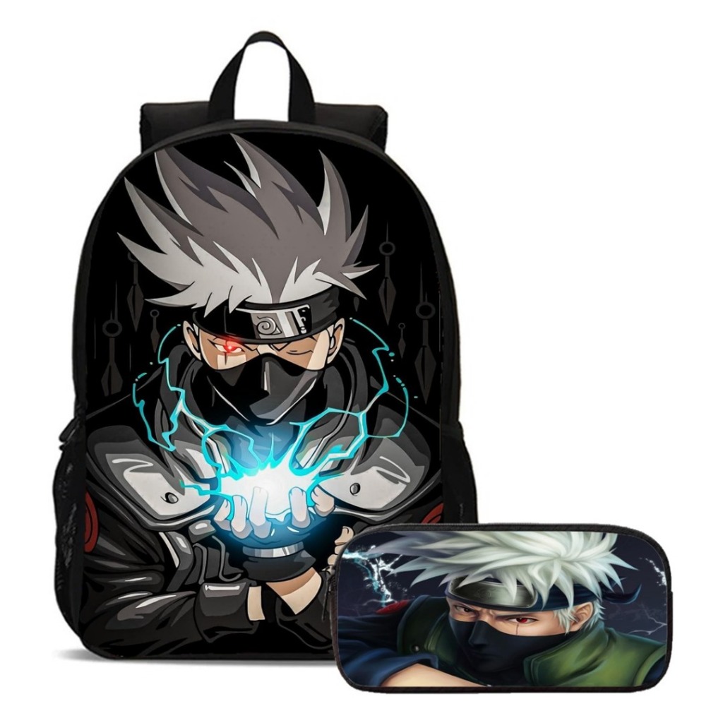 Mochila + Estojo Escolar Meninos Kakashi Raio Novo Naruto em Oferta na Shopee