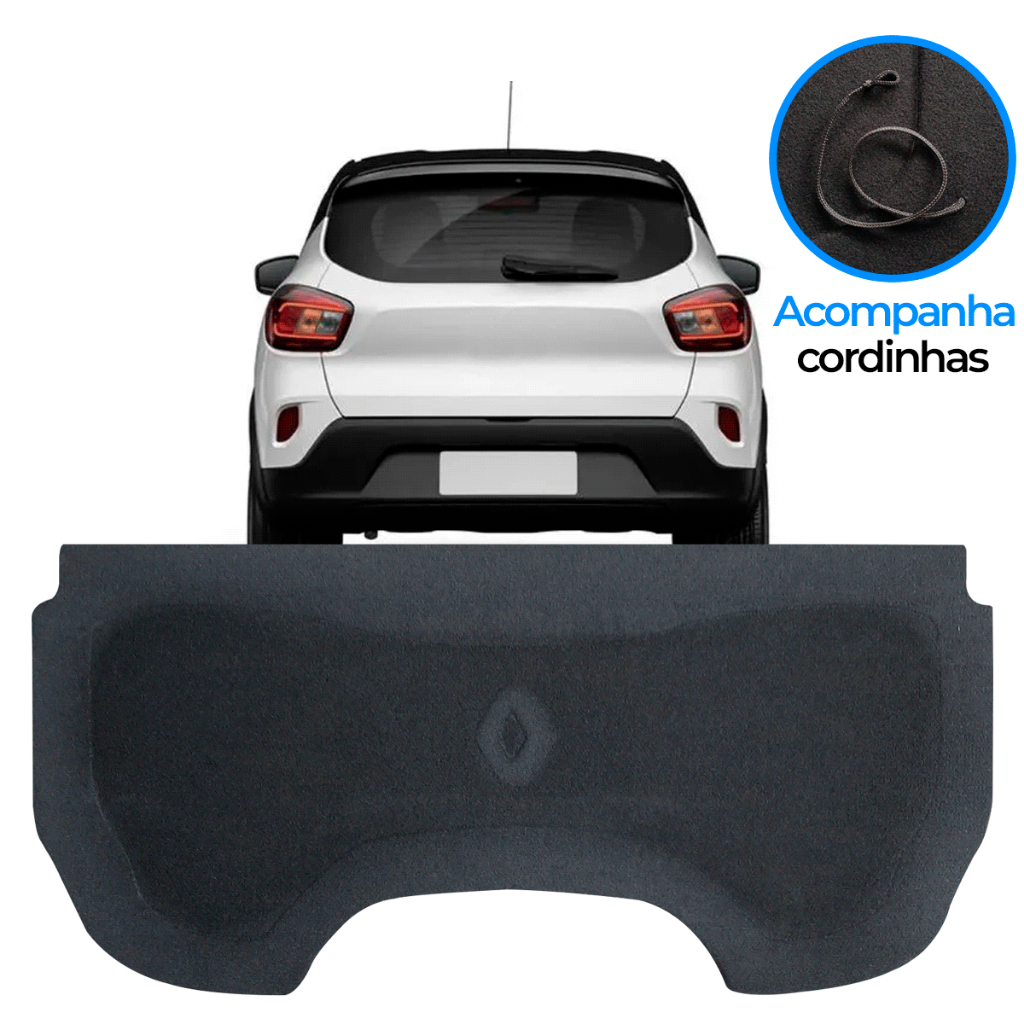 Tampão Traseiro Renault Kwid Bagagito Carpete Grafite Escuro