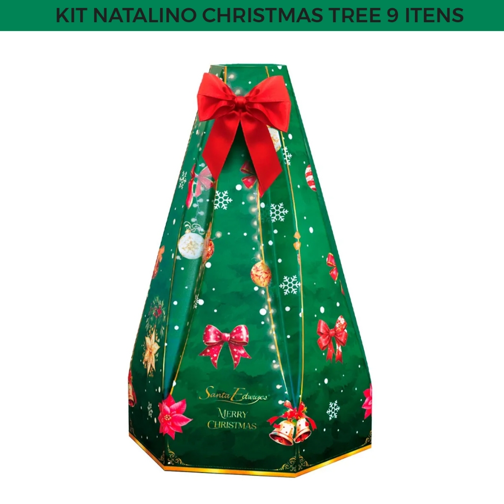 Kit Natalino Cesta de Natal Christmas Tree 9 Itens 1,58kg - Santa Edwiges