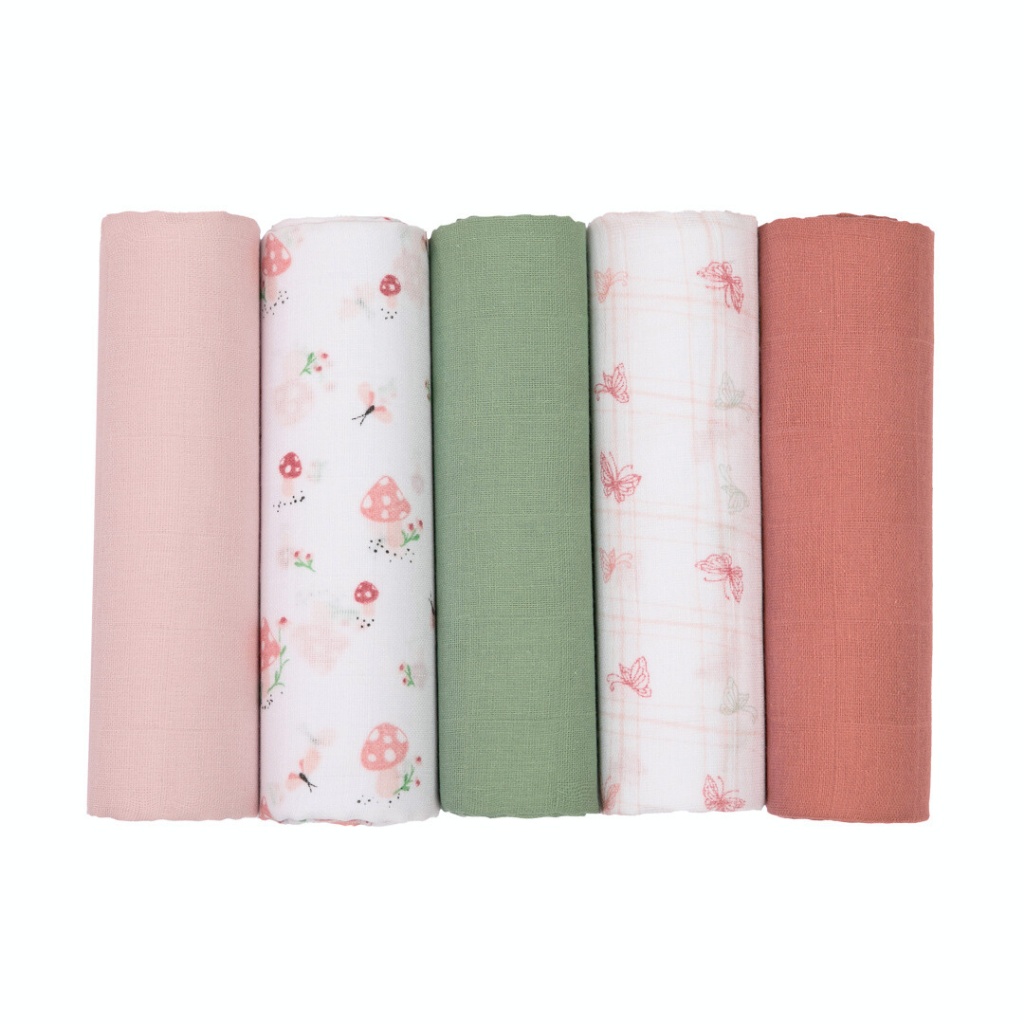 Fralda Soft Premium Papi Baby C/ Bainha Estampada e Lisa 78Cm X 78Cm Kit 05 Unidades 100% Algodão