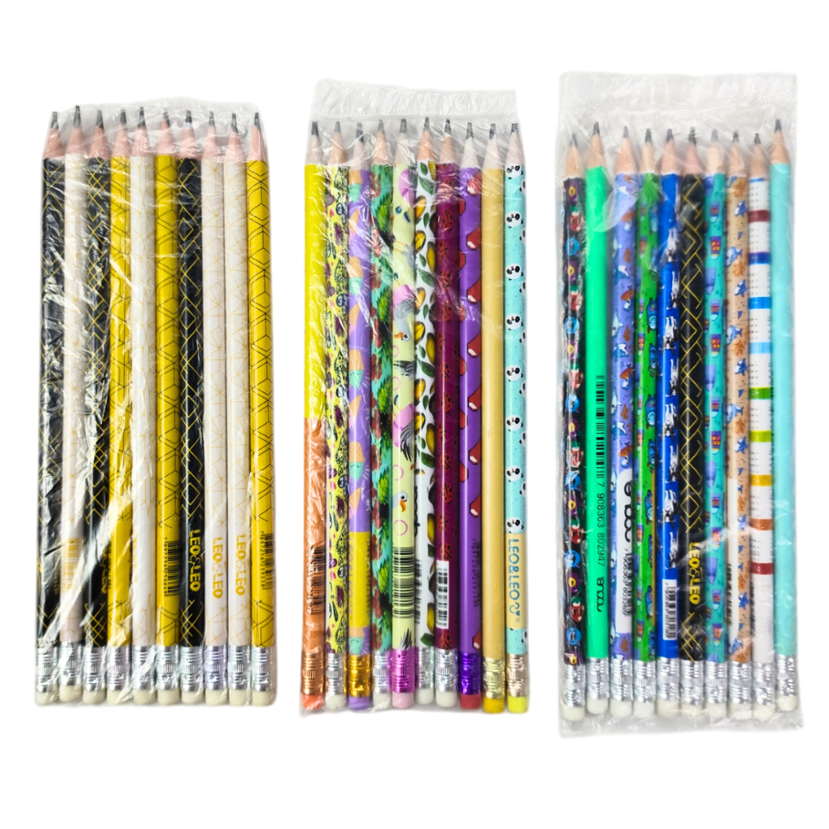 kit 10 Lápis Decorado Madeira Varios Modelos Material Escolar Escola Lapis Escrever em Oferta na Shopee