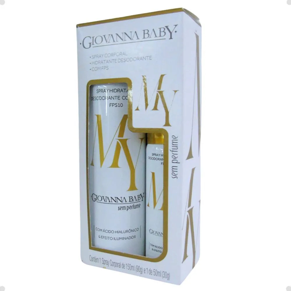 KIT My Giovanna Baby Desodorante Hidratante Corporal FPS 10 + Spray Corporal