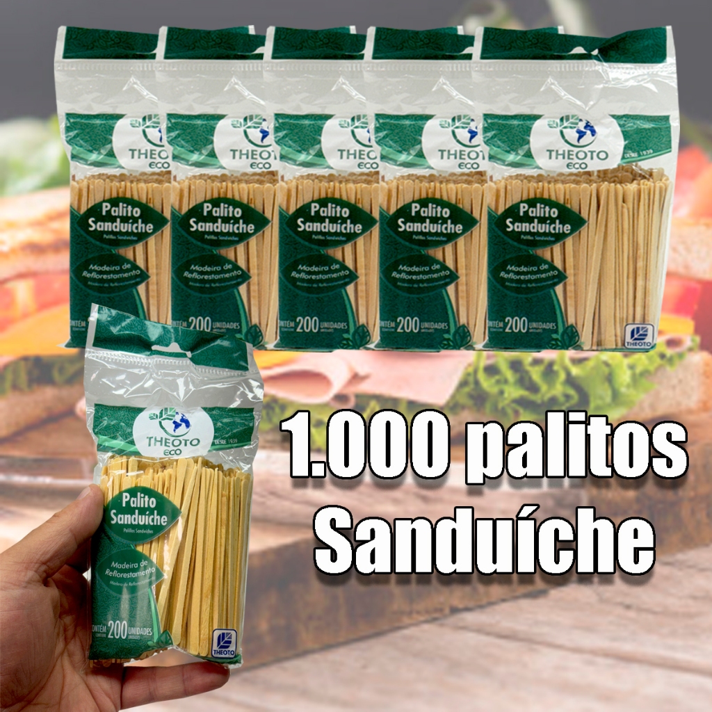 1.000 palitos sanduiche 9cm, burguer, lanches, corte especial