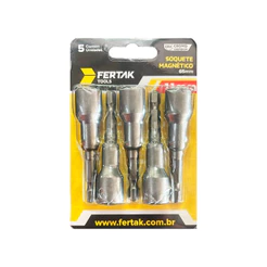 Kit Jogo de Soquete Bits Ponta Canhão 14mm Para Parafusadeira Crv 5 Peças Blister Profissional