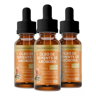 Kit 3 Frascos Óleo De Semente De Abóbora Em Gotas - 30 Ml em Oferta na Shopee