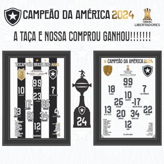 Quadro Placa Botafogo Campeão Da Libertadores 2024 em Oferta na Shopee