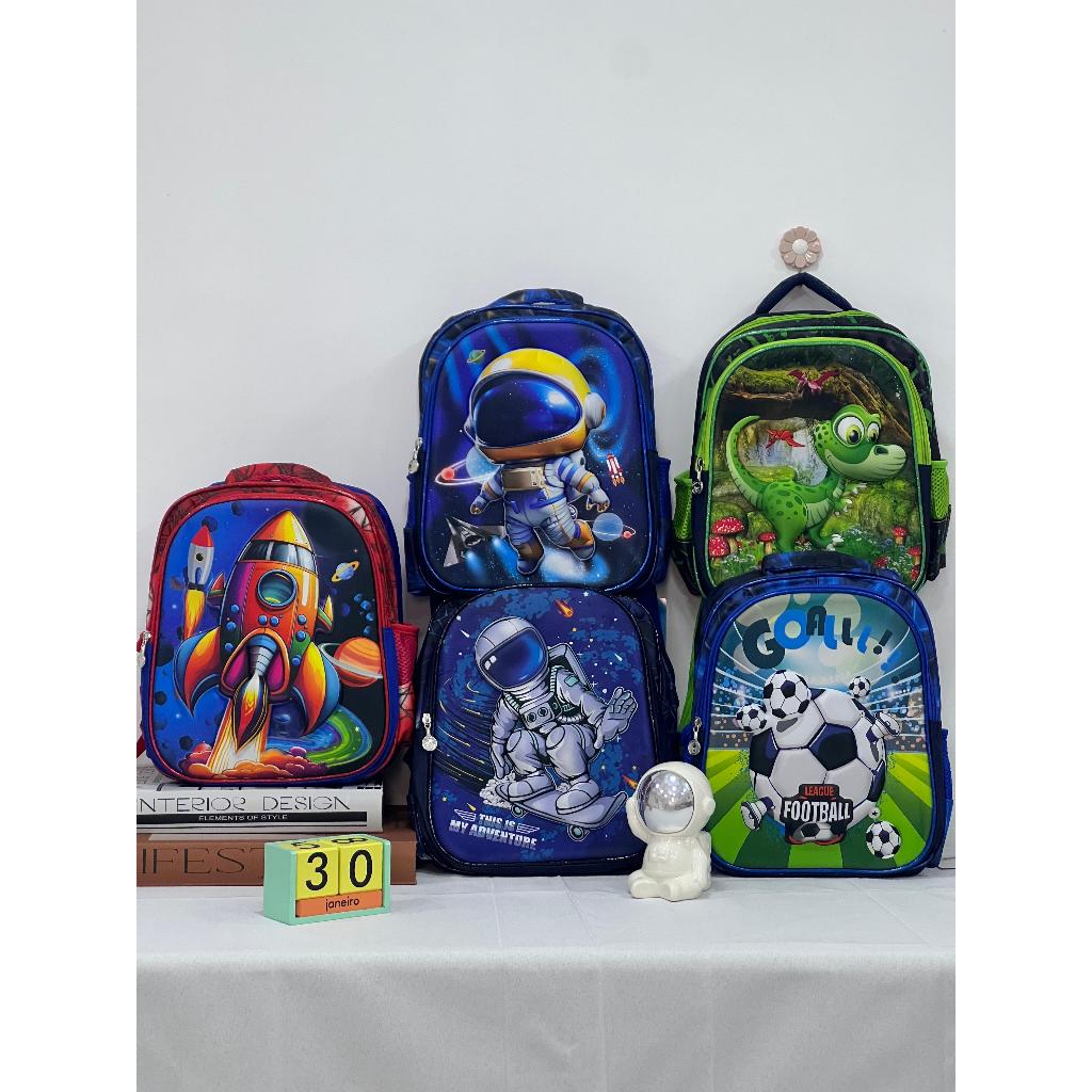 Mochila Escolar Estampado 3D Infantil Bolsa Menino Médio Para 3 a 5 anos em Oferta na Shopee