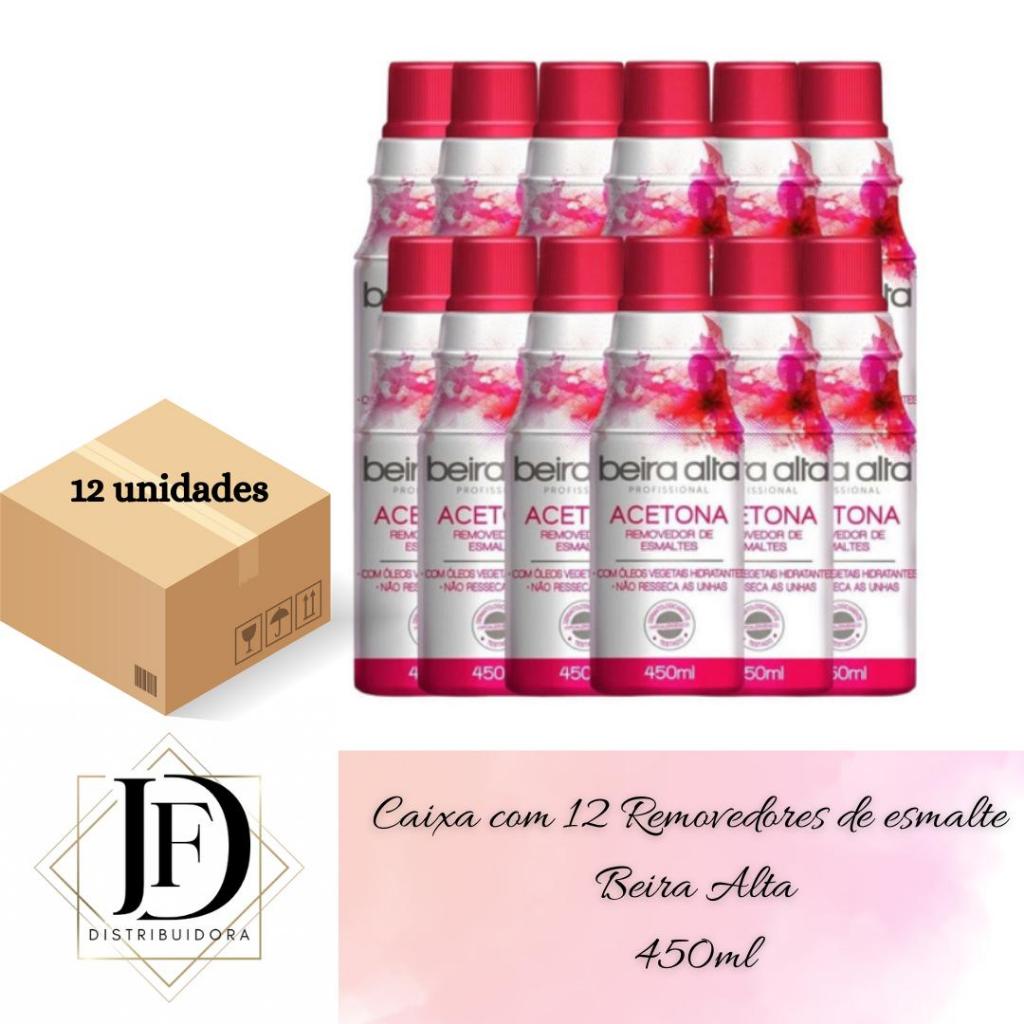 Caixa com 12 un Removedor de Esmalte Beira Alta 450ml em Oferta na Shopee