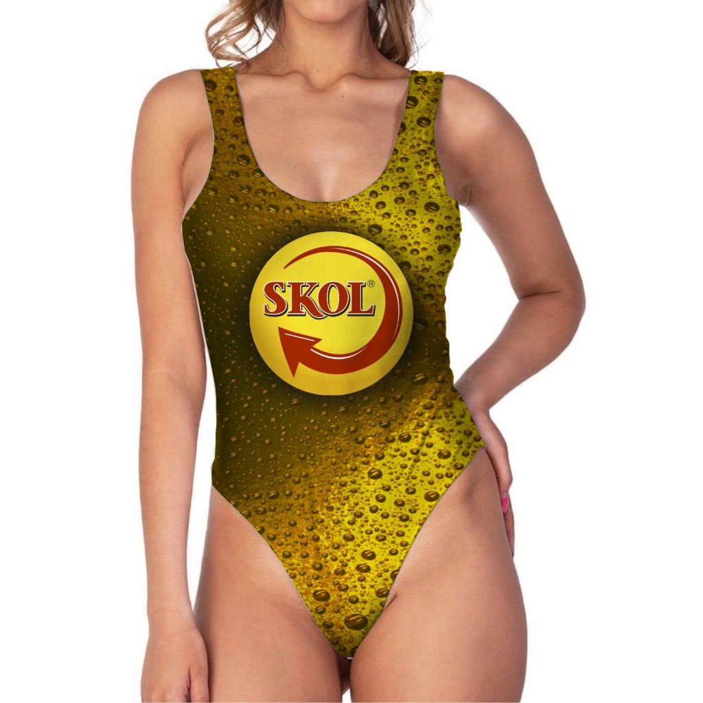 Body Fantasia Carnaval Cerveja Skol Regata Feminino Balada Bloquinho