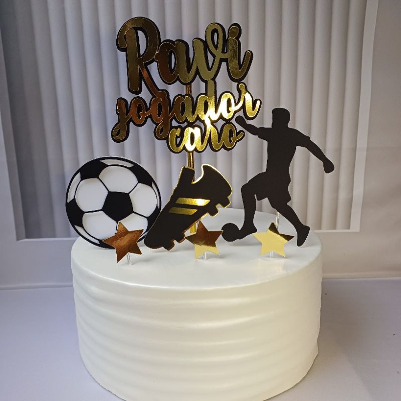 Topo de bolo personalizado futebol, copa, masculino, esportes.