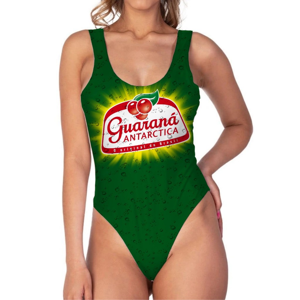 Body Carnaval Fantasia Refrigerante Guarana Bebida Regata Feminino