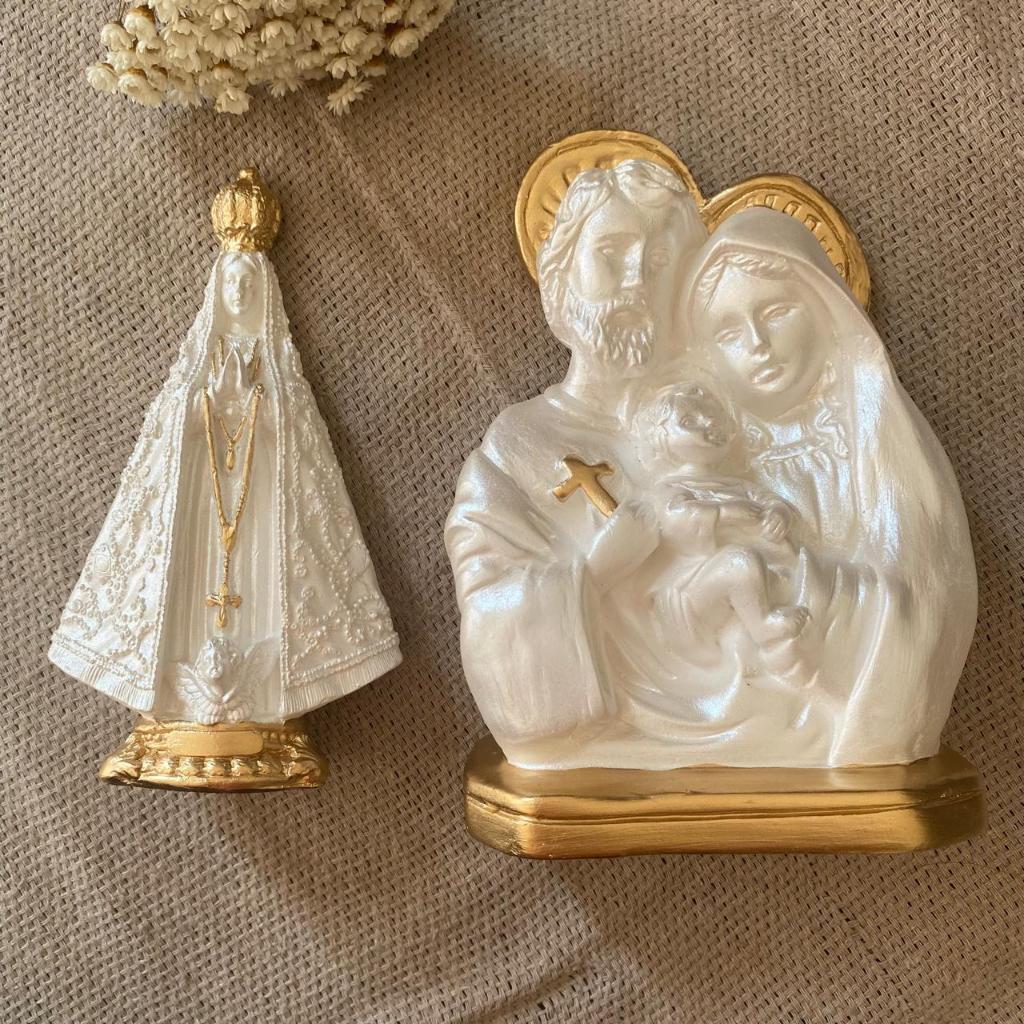 kit Nossa Senhora Aparecida Italiana + Sagrada Familia em Oferta na Shopee