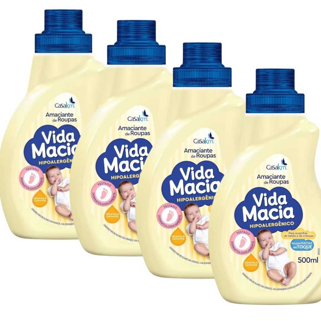 4 Amaciante para Roupas de Bebe Vida Macia Envio Imediato