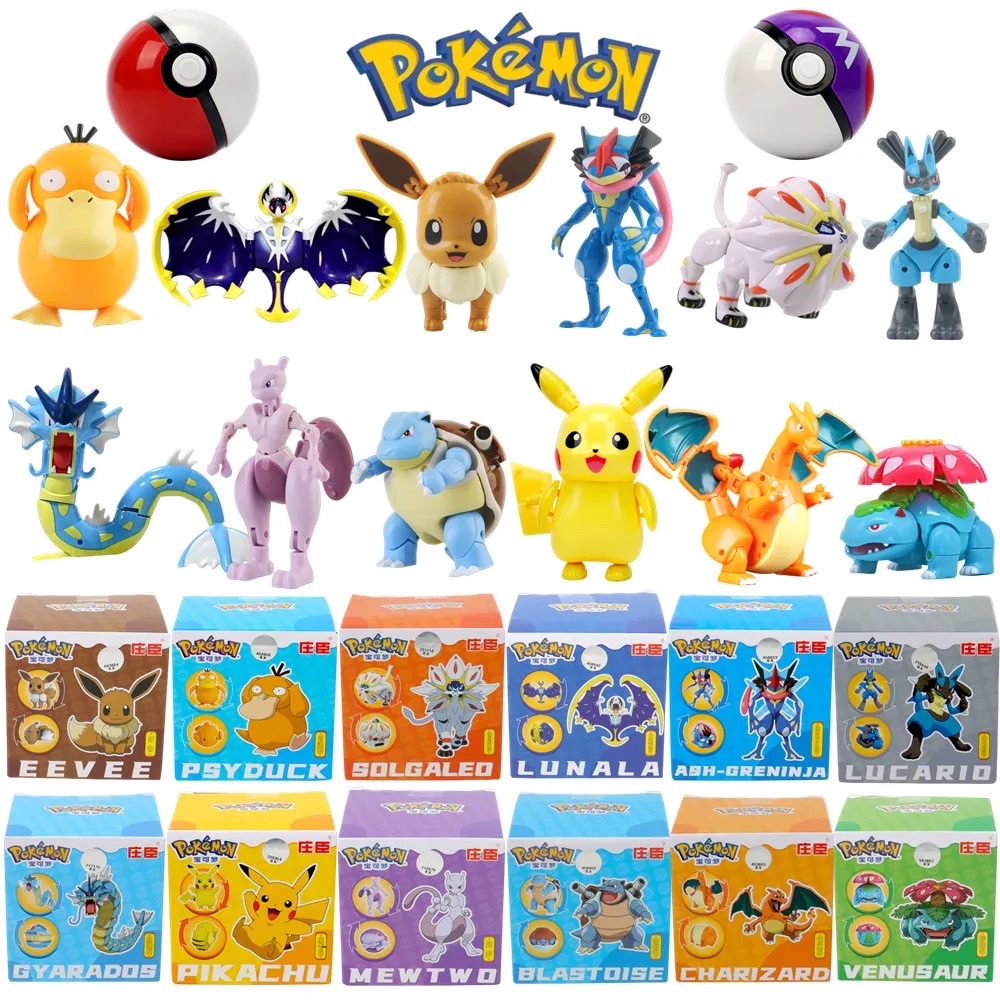Boneco Articulado Pokémon Dobrável + Pokeball em Oferta na Shopee