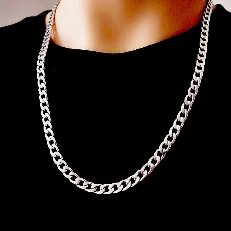 Colar de aço inoxidável/60cm/masculino  1X1 em Oferta na Shopee