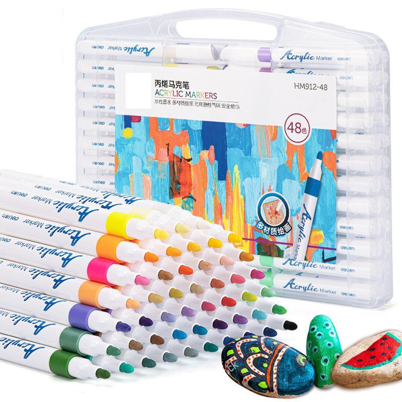 Kit 12/24/36/48/60/80 Caneta Tipo Posca Colorida Cerâmica Madeira Metais Tecido Tênis