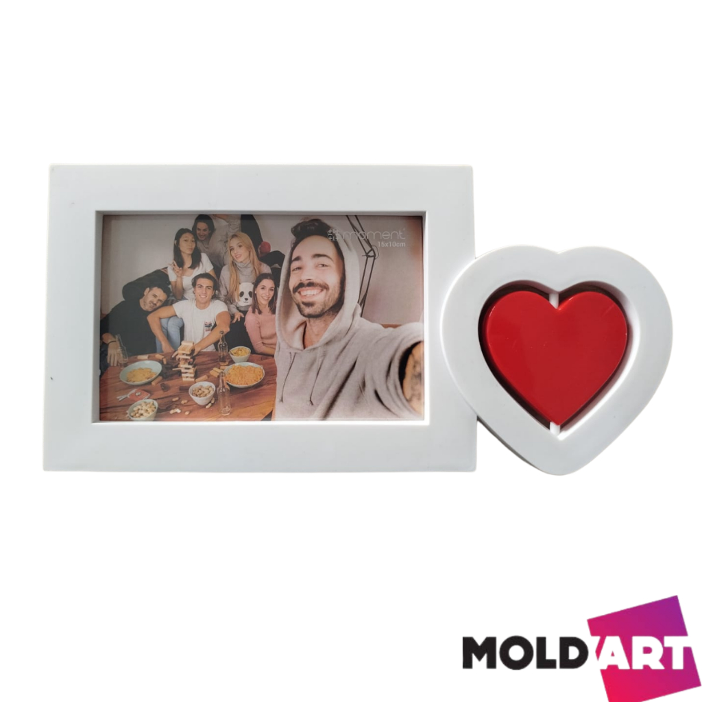 Porta Retrato Coração Giratório Branco 15x10 Moldart Dia dos Namorados e Amor em Oferta na Shopee