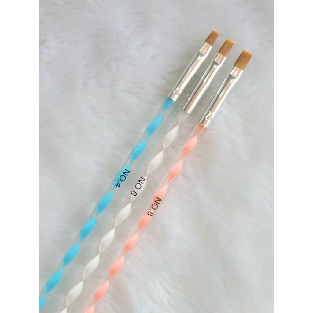 Kit Pincel C/3 Pinceis reto para aplicação de gel
