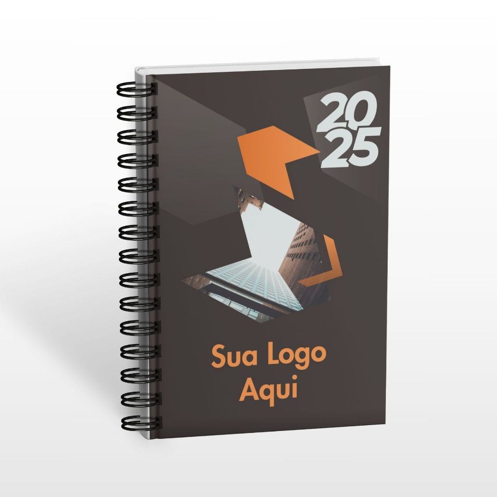40 Agendas 2025 Wire-o Personalizada para Sua Empresa ou Evento A5 2 Dias por Página