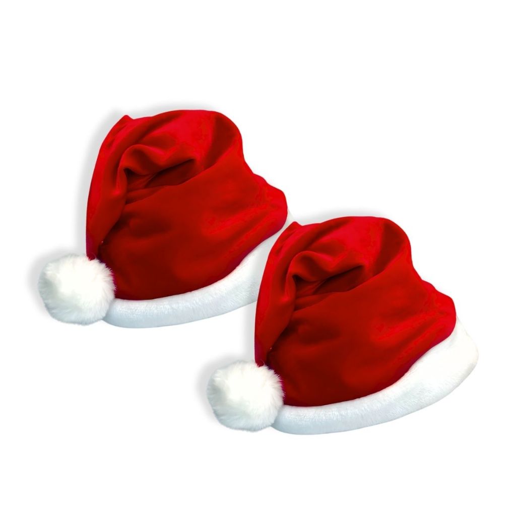 KIT 02 GORRO GORRINHO TOUCA NATAL DE PAPAI MAMÃE NOEL LUXO WINCY NATAL