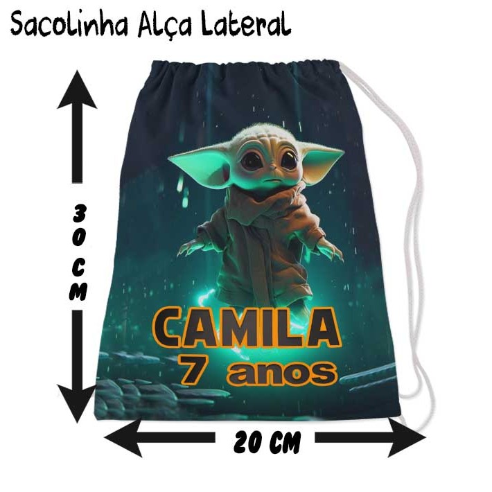 Mochilinha Sacolinha Mochila Saco Sacochila Saquinho Lembrancinha Brinde Aniversario Personalizadas STAR WAR BABY YODA