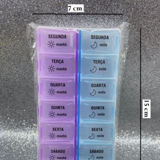 Porta Organizador De Comprimido 14 Dias Caixinha De Remédios Manhã E Noite em Oferta na Shopee