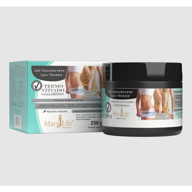 Gel Desodorante Lipo Redutor Termo Ativado 250g - Mary Life