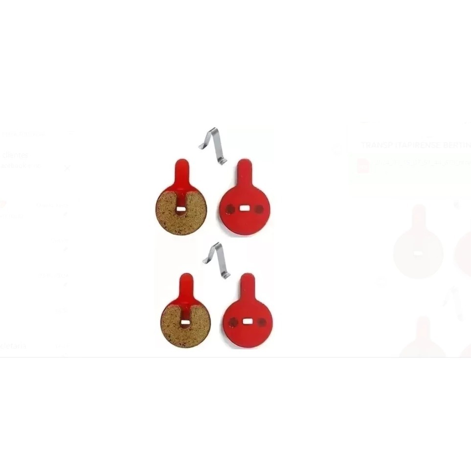 Pastilha Freio Disco com furo e mola para fixação Bicicleta + resistente 2 pares