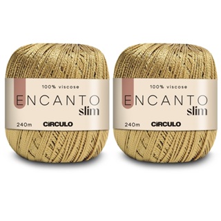 Fio Linha Encanto Slim Círculo 240m 7577 Dourado - Kit 2 Und em Oferta na Shopee