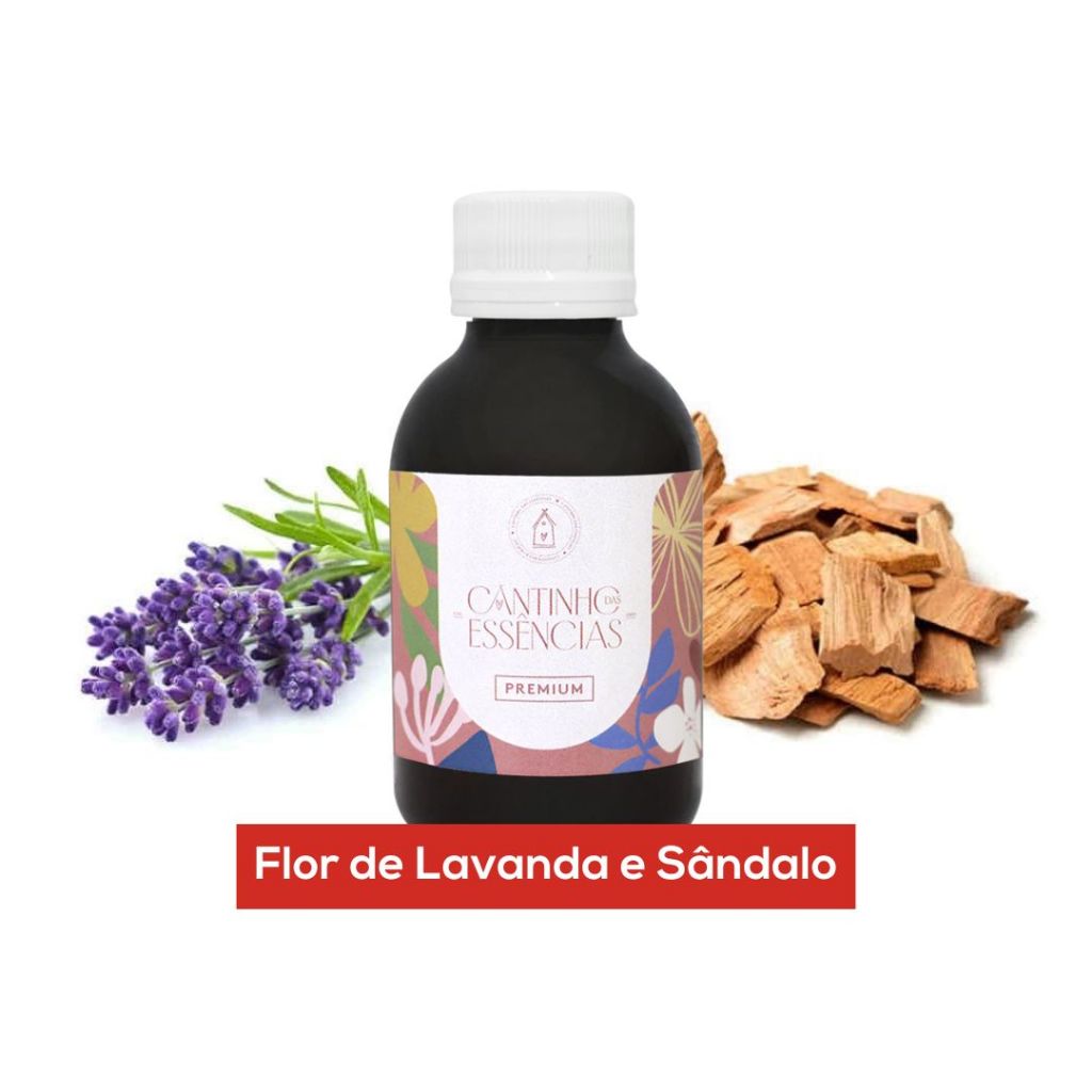 Essência Flor de Lavanda e Sândalo 100g - Linha Premium. Para Aromatizador de Ambiente, Home Spray, Sabonete e Cosmético