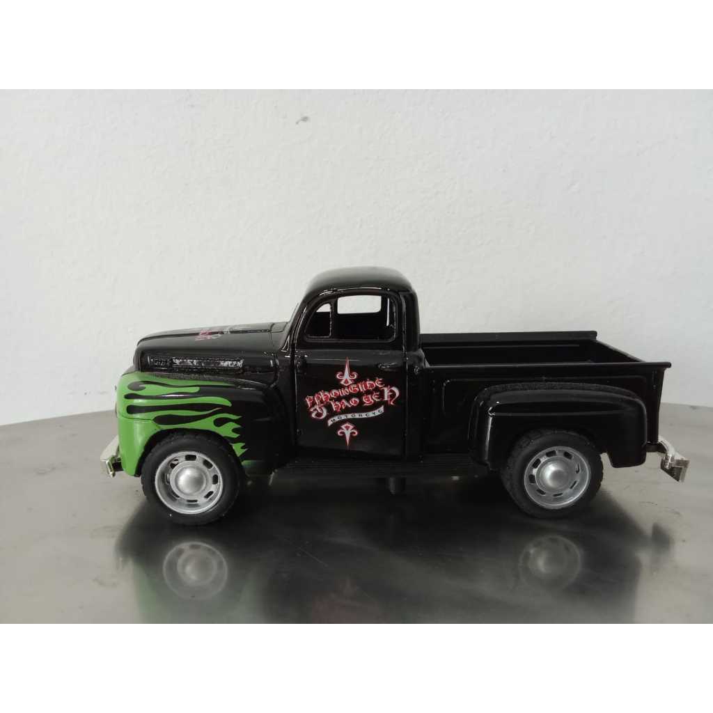 carrinho de ferro miniatura caminhonete antiga preta