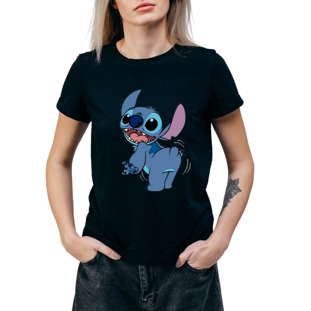 Camisa Camiseta Stitch Algodão Várias Cores Disponíveis P M G GG