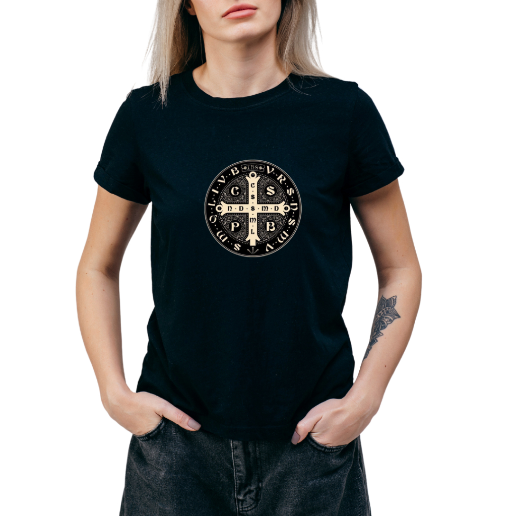 Camiseta São Bento Blusa Nossa Senhora Camisa Oração Pai Nosso 100% algodão
