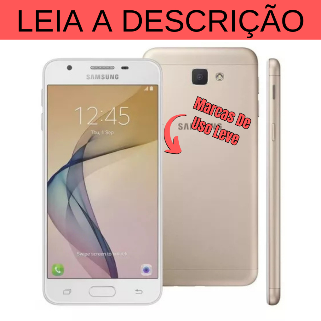 J5 PRIME 32GB USADO Samsung Galaxy 2GB de RAM 2 Chips Original Celular Simples (Leia a Descrição) Leves Marcas de Uso