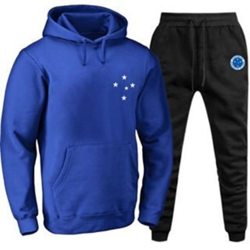 conjunto moletom blusa+calça feminino masculino modelo cangurublusa frio unissex estampado várias cores czr
