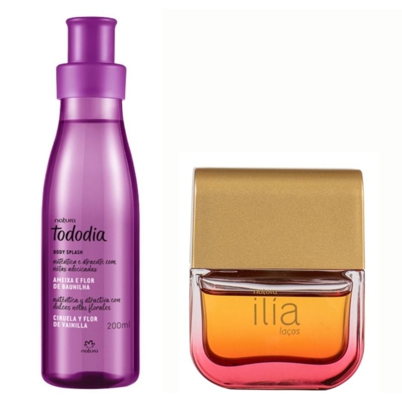 BODY SPLASH NATURA TODODIA AMEIXA E FLOR DE BAUNILHA 200ML E ÍLIA LAÇOS 50ML