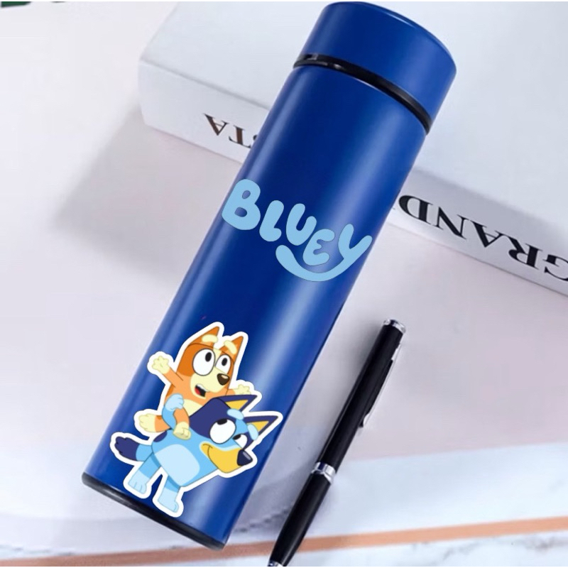 GARRAFA TÉRMICA BLUEY DESENHO ANIMADO COM TERMÔMETRO DIGITAL 500ML