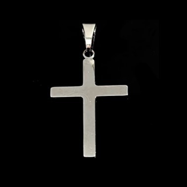 Pingente Cruz 30 mm Corte a Laser Aço Inox Hipoalergênico
