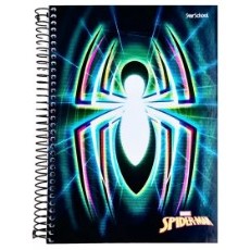 Caderno Espiral Universitario CD 10x1 160 Fls Spider-Man Escolas Faculdades Anotações