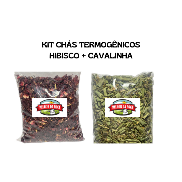kit chá de hibisco e cavalinha 100% natural premium em Oferta na Shopee