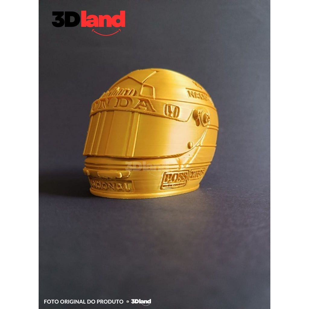 Miniatura Capacete Ayrton Senna – Impressão 3D | Colecionável F1