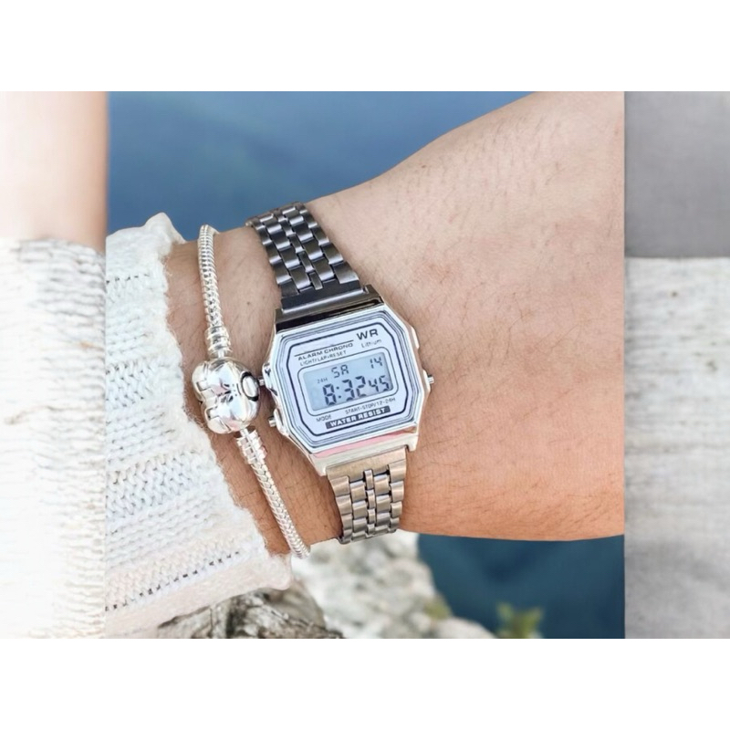 Relogio Feminino Retro MINI Pequeno Digital Led Eletrônico Vintage