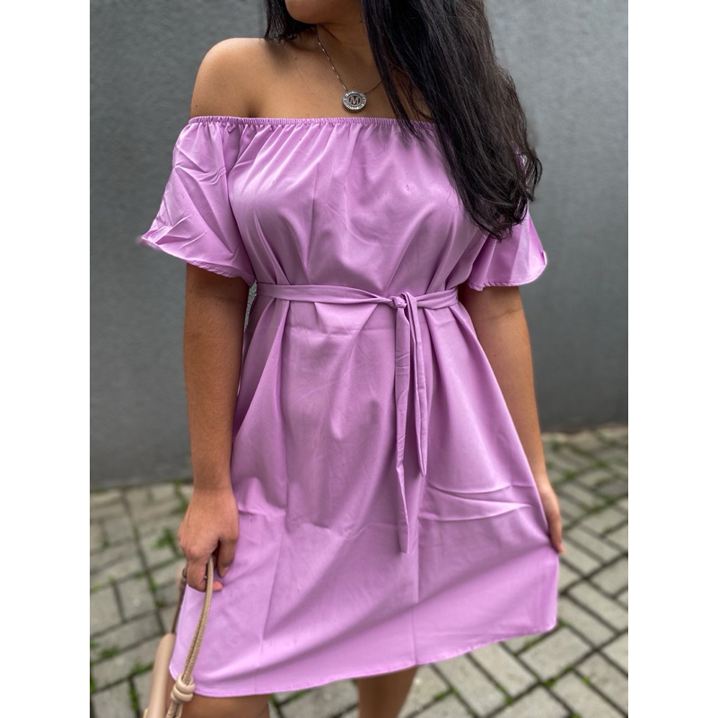 Vestido ciganinha curto ombro a ombro casual liso vestido ciganinha básico romântico  promoção barato gestante